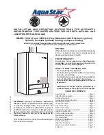 AquaStar 125X LP Installation And Operating Instructions Manual preview