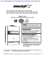 Предварительный просмотр 1 страницы AquaStar 170 VP Installation And Operating Instructions Manual