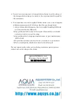 Предварительный просмотр 20 страницы AQUASYSTEM EVC-550 Operation Manual