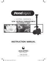 Preview for 1 page of Aquatec PONDMAX ULTRA SERIES Instruction Manual