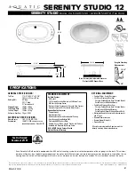 Aquatic AI12AIR7240 Specification Sheet preview