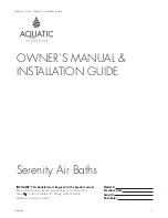 Preview for 1 page of Aquatic Carrington 6638CF Owner'S Manual & Installation Manual