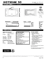 Preview for 1 page of Aquatic HOTSOAK 50 AI7242RHS Specification Sheet