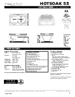 Aquatic HOTSOAK 53 ai6042ClHS Specification Sheet preview