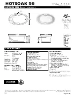 Предварительный просмотр 1 страницы Aquatic Hotsoak 56 AI6038OHS Specification Sheet