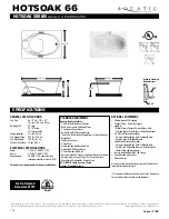 Aquatic HOTSOAK 66 AI7AIR6042HS Specification Sheet предпросмотр