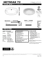 Aquatic HOTSOAK 72 AI12AIR7240HS Specification Sheet preview