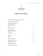 Preview for 2 page of Aquatic iNfiNity serIes Owner'S Manual & Installation Manual