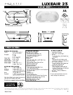 Aquatic LUXEAIR 23 ai23lux7036 Specification Sheet preview