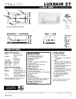 Aquatic LUXEAIR 27 ai27lux6032 Specification Sheet preview