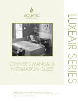 Aquatic LuxeAir Series Owner'S Manual & Installation Manual preview