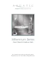 Preview for 1 page of Aquatic Millenium Series Owner'S Manual & Installation Manual