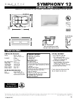 Aquatic SYMPHONY 12 SYPHONY SERIES Specification Sheet preview