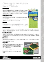 Preview for 2 page of Aquatica Digital AquateX Lillian Cleaning & Maintenance Tips