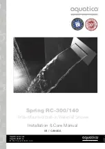 Preview for 1 page of Aquatica Digital Spring RC-300/140 Installation & Care Manual