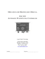 Предварительный просмотр 1 страницы AquatiControl Technology ELC-810 Series Operation And Maintenance Manual