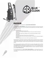 Предварительный просмотр 2 страницы AR Blue Clean AR527 Owner'S Manual