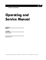 Предварительный просмотр 1 страницы AR 10006031 Operating And Service Manual