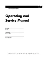 Предварительный просмотр 1 страницы AR 10008784 Operating And Service Manual