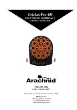 Arachnid Cricket Pro 450 Owner'S Manual preview