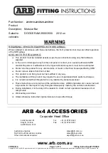 Preview for 1 page of ARB 2237010 Fitting Instructions Manual