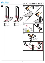 Preview for 2 page of Arblu TULIP COLONNA GIREVOLE Assembly Instructions