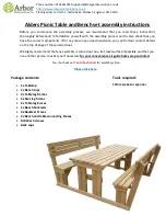 Arbor Technology Alders Picnic Table and Bench set Assembly Instructions preview