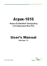 Preview for 1 page of Arbor Technology Arpex-1610 User Manual