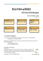 Предварительный просмотр 1 страницы Arbor Technology Em104-a5362 Quick Installation Manual