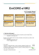 Arbor Technology EmCORE-a10R2 Quick Installation Manual предпросмотр