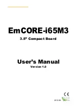 Preview for 1 page of Arbor Technology EmCORE-i65M3 User Manual