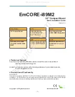 Arbor Technology EmCORE-i89M2 Quick Installation Manual предпросмотр