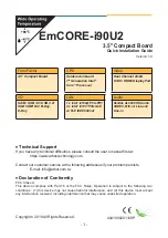 Preview for 1 page of Arbor Technology EmCORE-i90U2 Quick Installation Manual