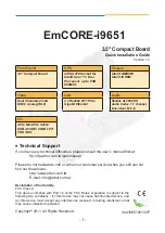 Arbor Technology EmCORE-i9651 Quick Installation Manual preview