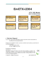 Arbor Technology EmETX-i2304-E3825 Quick Installation Manual preview