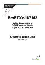 Предварительный просмотр 1 страницы Arbor Technology EmETXe-i87M2 User Manual