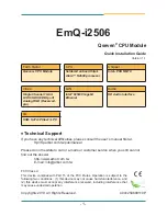 Arbor Technology EmQ-i2506 Quick Installation Manual preview