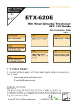 Preview for 1 page of Arbor Technology ETX-620E Quick Installation Manual