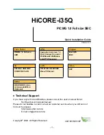 Arbor Technology HiCORE-i35Q Quick Installation Manual preview