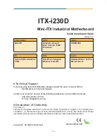 Arbor Technology ITX-i230D Quick Installation Manual preview