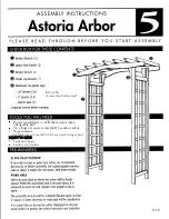 Arboria Astoria Arbor Assembly Instructions предпросмотр