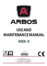 ARBOS MEK-X250 Use And Maintenance Manual preview