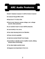 Предварительный просмотр 3 страницы ARC Audio ARC2050CXL Owner'S Manual