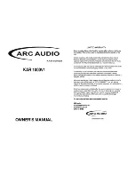 Preview for 1 page of ARC Audio KAR 1000V1 Owner'S Manual