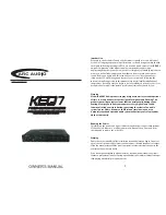 Preview for 1 page of ARC Audio KEQ7 Owner'S Manual