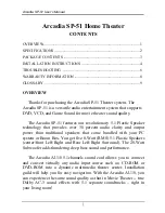 Предварительный просмотр 1 страницы Arcadia SP51 User Manual