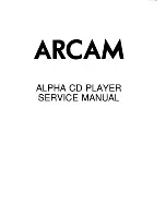 Предварительный просмотр 1 страницы Arcam Alpha cd player Service Manual