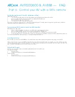 Preview for 6 page of Arcam AV888 Faq