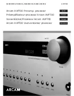 Arcam AVP700 Handbook preview