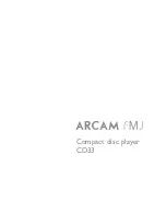 Preview for 1 page of Arcam CD33 Handbook